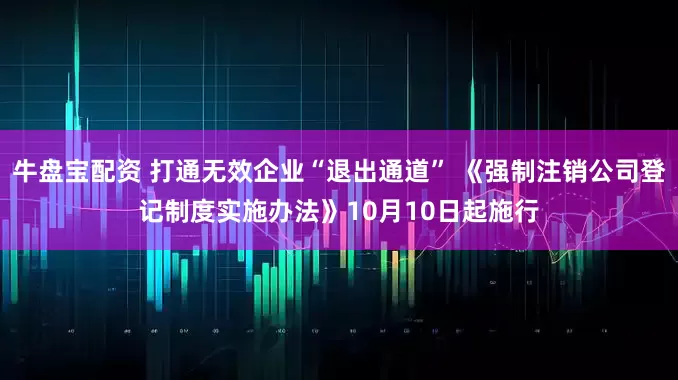 牛盘宝配资 打通无效企业“退出通道” 《强制注销公司登记制度实施办法》10月10日起施行
