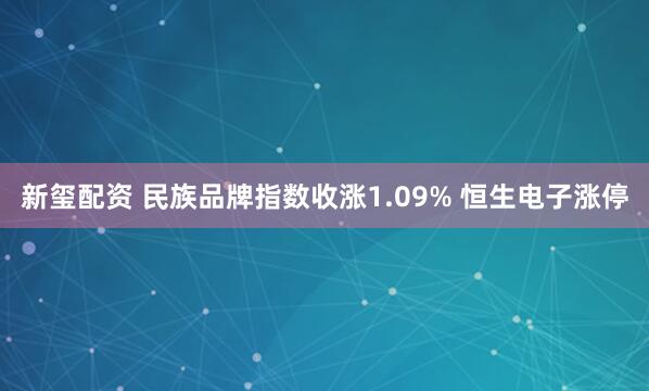 新玺配资 民族品牌指数收涨1.09% 恒生电子涨停
